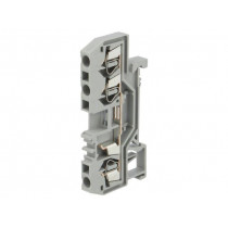 280-681; Splice terminal: rail; 2.5mm2; ways: 1; terminals: 3; grey; TS35; WAGO