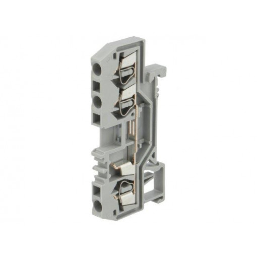 280-681; Splice terminal: rail; 2.5mm2; ways: 1; terminals: 3; grey; TS35; WAGO