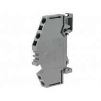 281-631; Splice terminal: rail; 0.08÷4mm2; ways: 1; terminals: 3; grey; 800V; WAGO