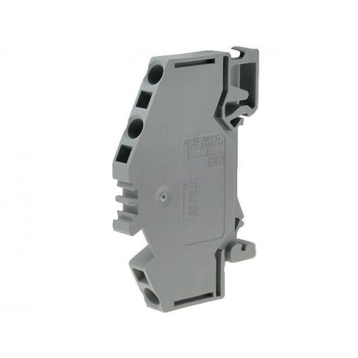 281-631; Splice terminal: rail; 0.08÷4mm2; ways: 1; terminals: 3; grey; 800V; WAGO