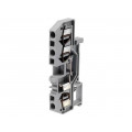 281-681; Splice terminal: rail; 4mm2; ways: 1; terminals: 3; grey; TS35; WAGO