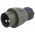 2824-50.00 96917 E001A 5935-12-322-9791; Plug; circular; male; PIN: 2; for cable; soldering; Colour: olive; ELKE