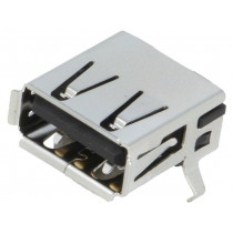 292303-1; Socket; USB A; on PCBs; THT; PIN: 4; angled 90°; TE Connectivity