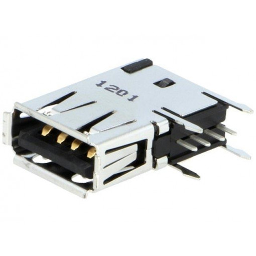 292336-1; Socket; USB A; on PCBs; THT; PIN: 4; side,angled 90°; TE Connectivity