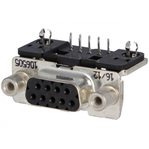 3-106505-2; D-Sub; PIN: 9; socket; female; angled 90°; THT; UNC4-40; 0.76um; TE Connectivity