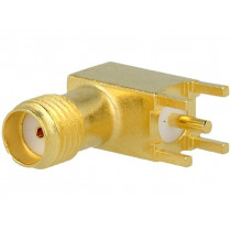 3-1478978-1; Socket; SMA; female; angled 90°; 50Ω; THT; on PCBs; delrin (POM); TE Connectivity