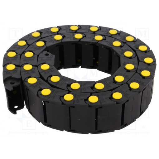 300035060; Cable chain; Series: Medium; Bend.rad: 60mm; L: 990mm; Colour: black; BREVETTI