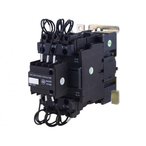 DE1-D40K12 P7; Contactor: 3-pole; Mounting: DIN; Application: for capacitors; DUCATI ENERGIA DE1-D40K12 P7; Contactor: 3-pole; Mounting: DIN; Application: for capacitors; DUCATI ENERGIA