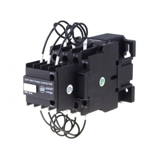 DE1-D25K11 P7; Contactor: 3-pole; Mounting: DIN; Application: for capacitors; DUCATI ENERGIA DE1-D25K11 P7; Contactor: 3-pole; Mounting: DIN; Application: for capacitors; DUCATI ENERGIA