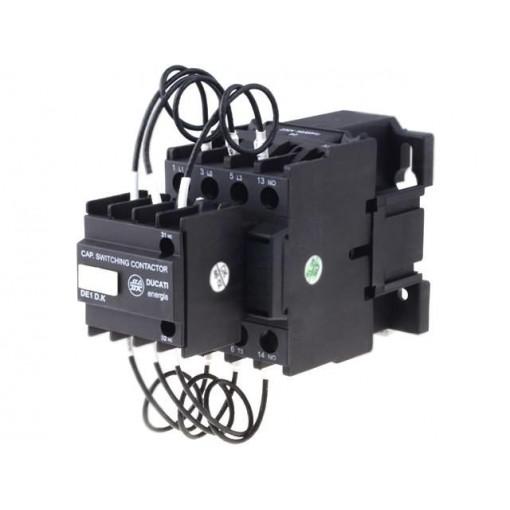 DE1-D20K11 P7; Contactor: 3-pole; Mounting: DIN; Application: for capacitors; DUCATI ENERGIA DE1-D20K11 P7; Contactor: 3-pole; Mounting: DIN; Application: for capacitors; DUCATI ENERGIA