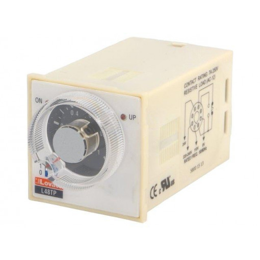 31L48TPM240; Timer; 18s÷780min; SPDT; 250VAC/5A; Usup: 220÷240VAC; Usup: 24VAC; LOVATO ELECTRIC