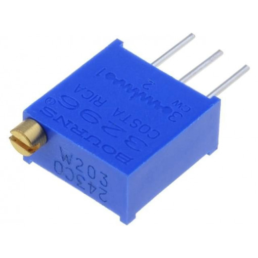3296W-1-203LF; Potentiometer: mounting; multiturn; 20kΩ; 500mW; THT; ±10%; linear; BOURNS 3296W-1-203LF; Potentiometer: mounting; multiturn; 20kΩ; 500mW; THT; ±10%; linear; BOURNS
