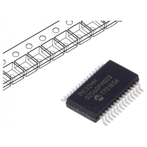 PIC32MM0256GPM028-I/SS; PIC microcontroller; Memory: 256kB; SRAM: 32kB; 2÷3.6VDC; SMD; MICROCHIP TECHNOLOGY