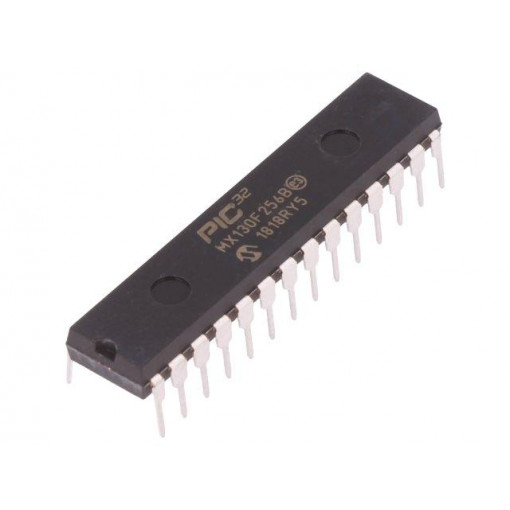 PIC32MX130F256B-I/SP; PIC microcontroller; Memory: 256kB; SRAM: 16kB; 2.3÷3.6VDC; THT; MICROCHIP TECHNOLOGY