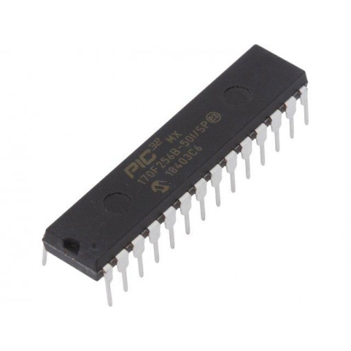 PIC32MX170F256B-50I/SP; PIC microcontroller; Memory: 256kB; SRAM: 64kB; 2.3÷3.6VDC; THT; MICROCHIP TECHNOLOGY