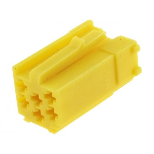 ; Connector housing; plug; Mini ISO; PIN: 6; yellow; 4CARMEDIA