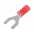 34156; Fork terminal; M4,5; Ø: 5mm; 0.26÷1.65mm2; crimped; for cable; red; TE Connectivity