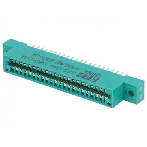 345-044-520-202; Card edge; PIN: 44; soldered; on PCBs; gold-plated; 2.54mm; EDAC