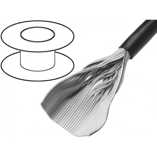 3759/09SF (100FT); Wire: ribbon; round; 1.27mm; stranded; Cu; 9x28AWG; unshielded; PVC; 3M