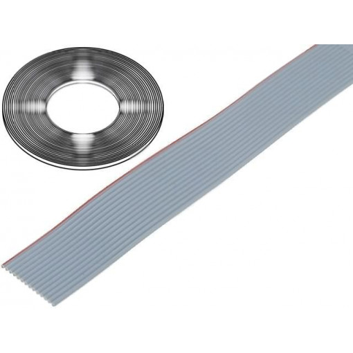 3801/14 (100FT); Wire: ribbon; 1.27mm; stranded; Cu; 14x26AWG; unshielded; PVC; grey; 3M