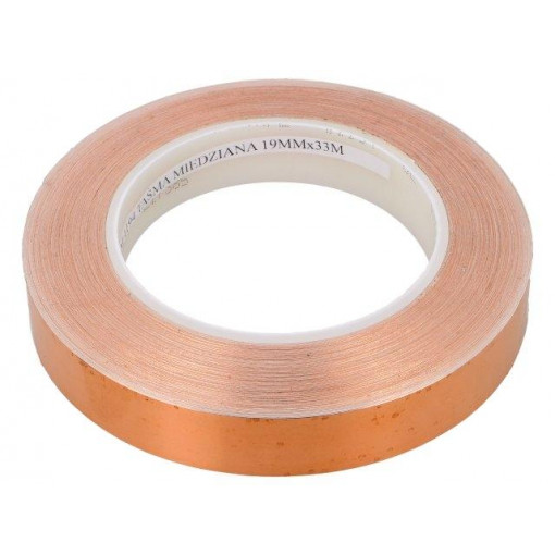 ; Tape: electrically conductive; W: 19mm; L: 33m; Thk: 0.066mm; copper; 3M ; Tape: electrically conductive; W: 19mm; L: 33m; Thk: 0.066mm; copper; 3M