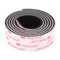 SJ3551; Tape: velcro; W: 50mm; L: 1m; Thk: 5.7mm; acrylic; black; -29÷93°C; 3M