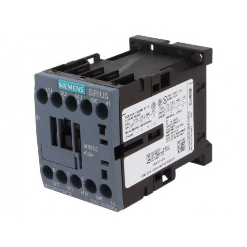 3RT2015-1AP02; Contactor: 3-pole; NO x3; Auxiliary contacts: NC; 230VAC; 7A; 3RT20; SIEMENS