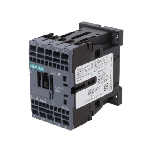 3RT2015-2BB41; Contactor: 3-pole; NO x3; Auxiliary contacts: NO; 24VDC; 7A; 3RT20; SIEMENS