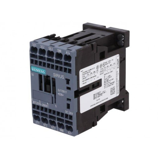 3RT2016-2BB41; Contactor: 3-pole; NO x3; Auxiliary contacts: NO; 24VDC; 9A; 3RT20; SIEMENS