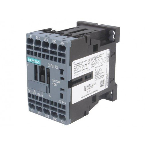 3RT2016-2BB42; Contactor: 3-pole; NO x3; Auxiliary contacts: NC; 24VDC; 9A; 3RT20; SIEMENS