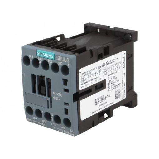 3RT2017-1AP01; Contactor: 3-pole; NO x3; Auxiliary contacts: NO; 230VAC; 12A; 690V; SIEMENS