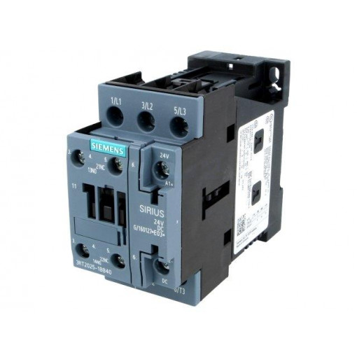 3RT2025-1BB40; Contactor: 3-pole; NO x3; Auxiliary contacts: NO + NC; 24VDC; 17A; SIEMENS