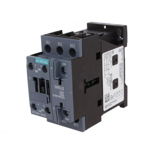 3RT2028-1AP00; Contactor: 3-pole; NO x3; Auxiliary contacts: NO + NC; 230VAC; 40A; SIEMENS