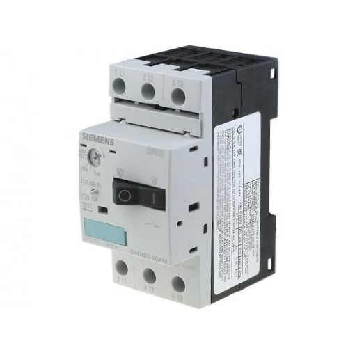 3RV1011-0GA10; Motor breaker; 0.18kW; 220÷690VAC; DIN; Short circ.release: 8.2A; SIEMENS