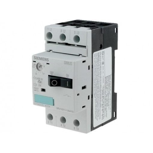 3RV1011-1AA10; Motor breaker; 0.55kW; 220÷690VAC; DIN; Short circ.release: 21A; SIEMENS