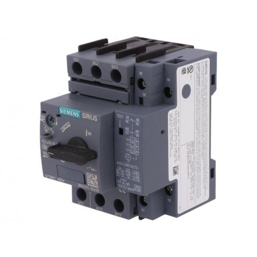 3RV2111-1KA10; Motor breaker; 5.5kW; 220÷690VAC; DIN; Short circ.release: 163A; SIEMENS