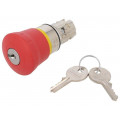 3SU1050-1HG20-0AA0; Switch: emergency stop with key; Stabl.pos: 2; 22mm; red; IP67; SIEMENS 3SU1050-1HG20-0AA0; Switch: emergency stop with key; Stabl.pos: 2; 22mm; red; IP67; SIEMENS