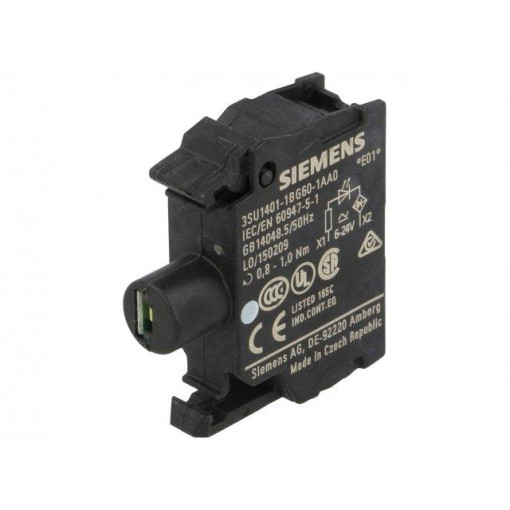 3SU1401-1BG60-1AA0; Illuminating unit; 22mm; 3SU1.5; -25÷70°C; Illumin: LED; front; SIEMENS