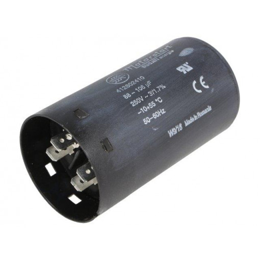 412802410; Capacitor: electrolytic; 100uF; Ø45.5x84mm; ±10%; -20÷55°C; 250VAC; DUCATI ENERGIA 412802410; Capacitor: electrolytic; 100uF; Ø45.5x84mm; ±10%; -20÷55°C; 250VAC; DUCATI ENERGIA