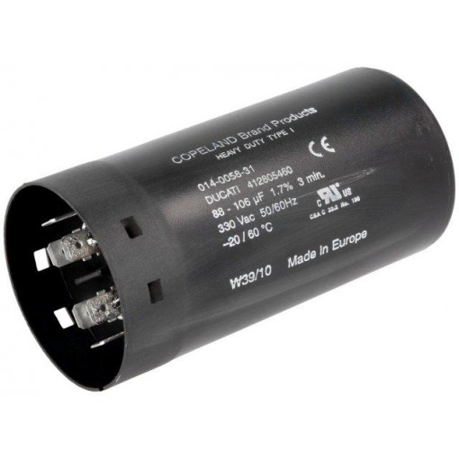 412805460; Capacitor: electrolytic; 97uF; Ø52.4x105mm; ±10%; -20÷55°C; 330VAC; DUCATI ENERGIA