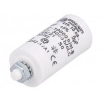 416100827; Capacitor: motors, run; 5uF; 425VAC; Ø28x55mm; -25÷85°C; ±5%; DUCATI ENERGIA