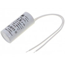 416177506; Capacitor: motors, run; 2.5uF; 475VAC; Ø25x55mm; -25÷85°C; ±5%; DUCATI ENERGIA