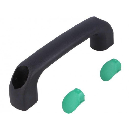 4.444.001-04; Handle; Mat: polyamide; black; H: 34mm; L: 120mm; green; W: 18mm; 530N; ROZTOCZE