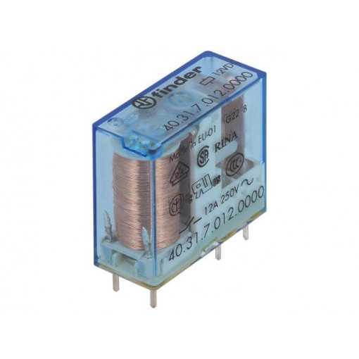 40.31.7.012.0000; Relay: electromagnetic; SPDT; Ucoil: 12VDC; 10A/250VAC; 10A/30VDC; FINDER