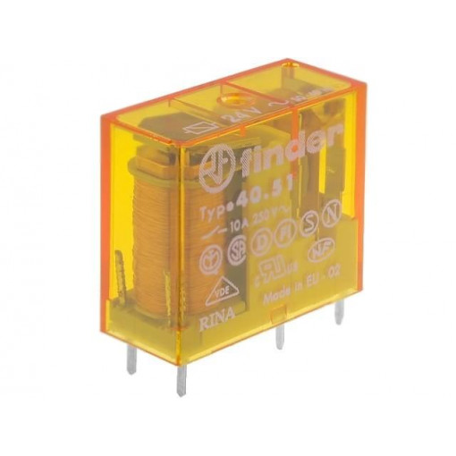 40.51.8.024.0000; Relay: electromagnetic; SPDT; Ucoil: 24VAC; 10A/250VAC; 10A/30VDC; FINDER
