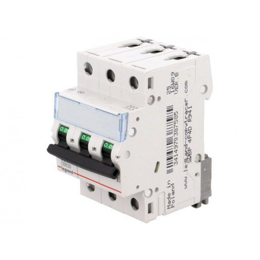 S 303 B25 TX; Circuit breaker; 400VAC; Inom: 25A; Poles: 3; DIN; Charact: B; 6kA; LEGRAND