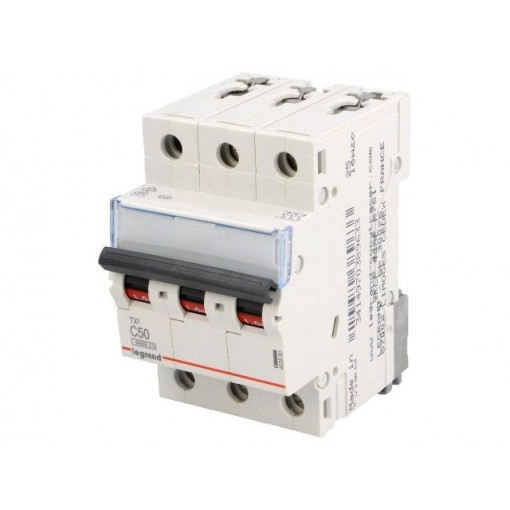 S 303 C50 TX; Circuit breaker; 400VAC; Inom: 50A; Poles: 3; DIN; Charact: C; 6kA; LEGRAND
