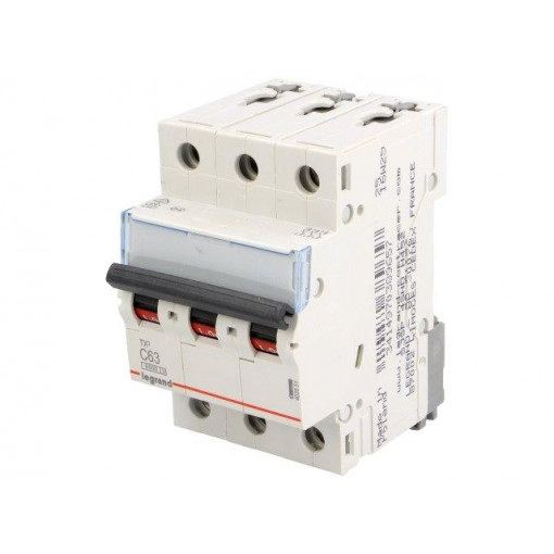 S 303 C63 TX; Circuit breaker; 400VAC; Inom: 63A; Poles: 3; DIN; Charact: C; 6kA; LEGRAND