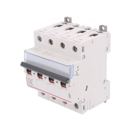 S 304 C32 DX; Circuit breaker; 400VAC; Inom: 32A; Poles: 4; DIN; Charact: C; 6kA; LEGRAND