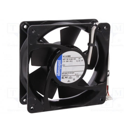 4114 NHU-246; Fan: DC; axial; 24VDC; 119x119x38mm; 227m3/h; 56dBA; ball bearing; EBM-PAPST